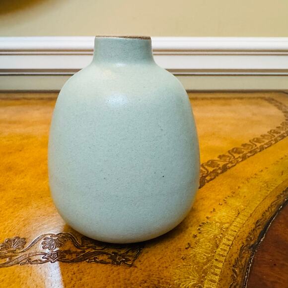 Vintage Heath Organic Ceramic Bud Vase Robin's Egg Blue #130 - Picture 1 of 4